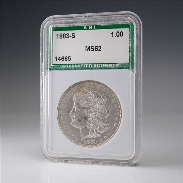 1883-S Morgan Dollar Silver Dollar Coin ANI Graded MS 62