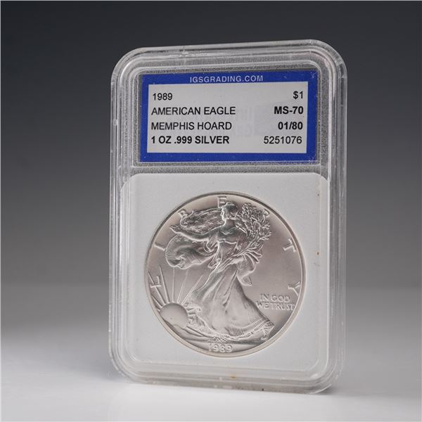 1989 American Silver Eagle Type 1 IGS Grading MS 70