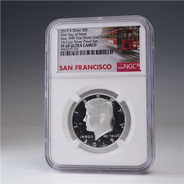 2019-S Kennedy Half Dollar Silver Dollar Coin NGC Graded PF 69 Ultra Cameo