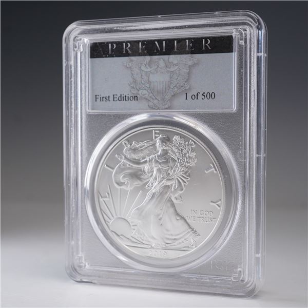2019-W American Silver Eagle Type 1 Dollar PCGS Graded SP 70 Burnished