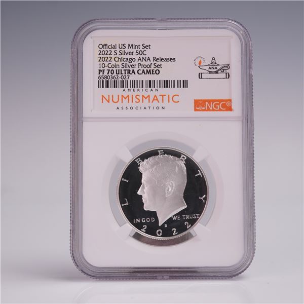2022-S Silver Kennedy Half Dollar NGC Graded PF 70 Ultra Cameo