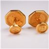 Image 4 : 2 Pairs of Art Deco Inspired Gold Tone Cufflinks, Swank and KC