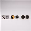 Image 1 : 3 Pairs of Art Deco Inspired Geometric Button Covers