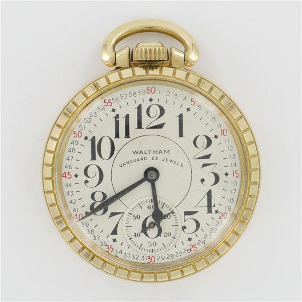 American Waltham Watch Co. Vanguard Montgomery Dial LS 10K RGP Pocket Watch