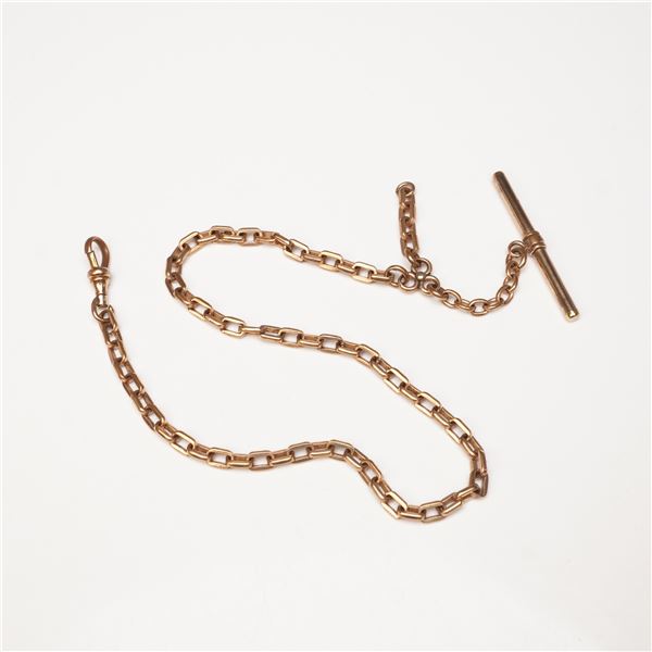 Gold-Tone T-Bar Fob Pocket Watch Chain