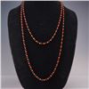 Image 1 : Onyx and Carnelian Beaded Necklace with 14K Gold Clasp