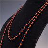 Image 2 : Onyx and Carnelian Beaded Necklace with 14K Gold Clasp