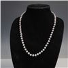Image 1 : Silver Tone Faux Pearl Necklace with Decorative Clasp
