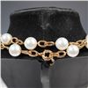 Image 3 : 2pc Gold Tone Link Necklaces with Simulated Pearls