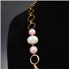 Image 4 : 2pc Gold Tone Link Necklaces with Simulated Pearls