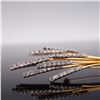 Image 2 : Gold-tone Rhinestone Wheat Brooch with Cattails