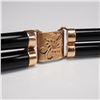 Image 4 : 14K Gold and Onyx Engraved Bracelet, Floral and Chinese Character Motifs