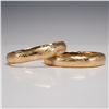 Image 1 : Pair of 14K Gold Engraved Bangle Bracelets