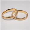 Image 2 : Pair of 14K Gold Engraved Bangle Bracelets
