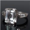 Image 4 : Silver Tone Ring with Emerald Cut Zirconia and Baguette Accents