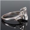Image 8 : Silver Tone Ring with Emerald Cut Zirconia and Baguette Accents