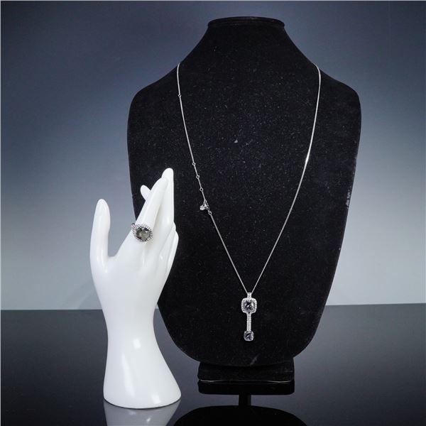 2pc Swarovski Crystal Laureen Ring and Pendant Necklace