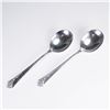 Image 1 : 2pc Oneida Heirloom Sterling Silver Damask Rose Soup Spoons