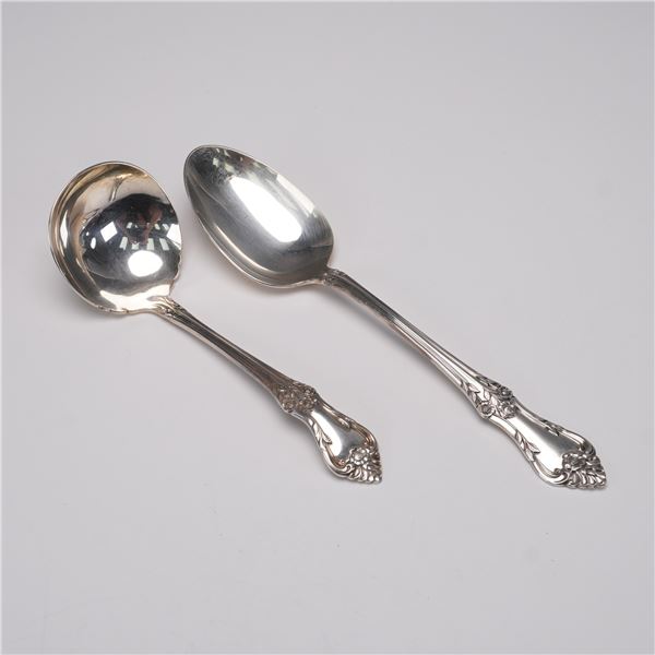 2pc Oneida Sterling Silver Serving Spoons, Afterglow