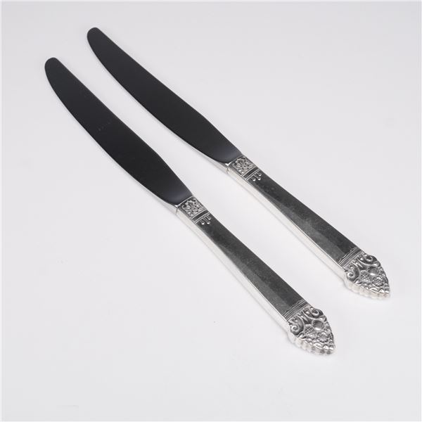 2pc Oneida Sterling Silver King Cedric Place Knives