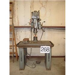 CLAUSING 20” MACHINE BASE MOUNTED VARIABLE SPEED FORWARD & REVERSE DRILL PRESS W/POWER DOWN FEED & W