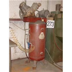 APEC MADE IN OKC INDUSTRIAL GRADE, DUAL STAGE CAST IRON HEADS, VERTICAL AIR COMPRESSOR