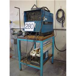 MILLER TIG STICK DIAL ARC HF W/FOOT PEDAL CONTROL & COOLANT SYSTEM.  STAINLESS STEEL & ALUMINUM TIG 