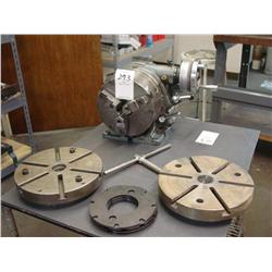 YUASA HORIZONTAL & VERTICAL INDEXING HEAD W/2 FACEPLATES & 5 MASKING PLATES