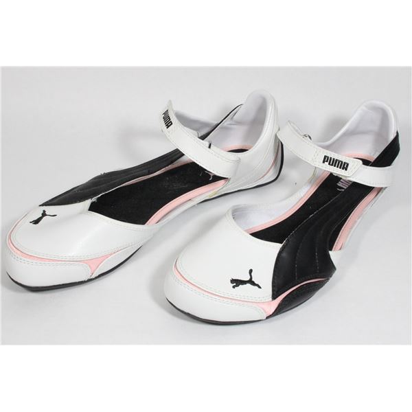 NEW PUMA WHITE AND PINK SANDLE SHOES SIZE 8.5