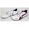 NEW PUMA WHITE AND PURPLE TIE UP SHOES SIZE 8