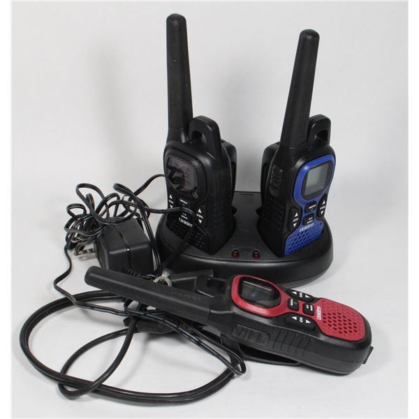LOT OF 3 UNIDEN WALKIE TALKIES WITH CHARGE