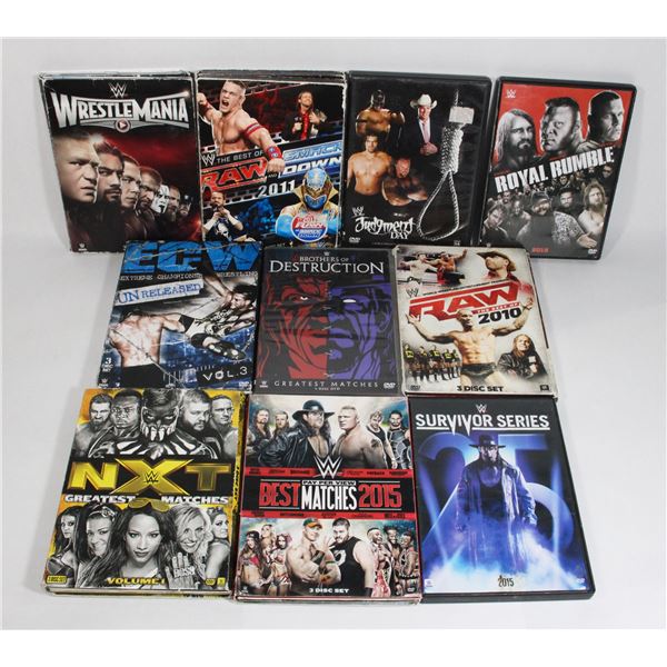 BUNDLE OF WRESTLING AND WWE DVDS INCLUDING