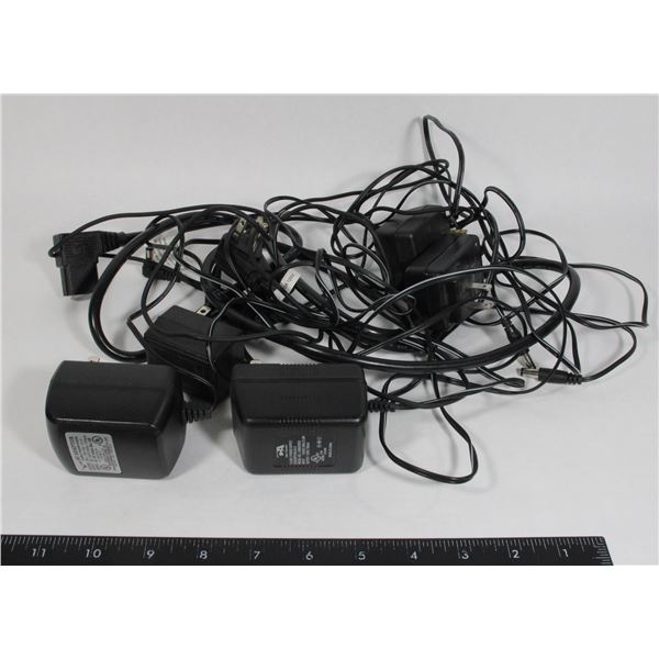 BUNDLE OF VARIOUS POWER SUPPLIES, CABLES