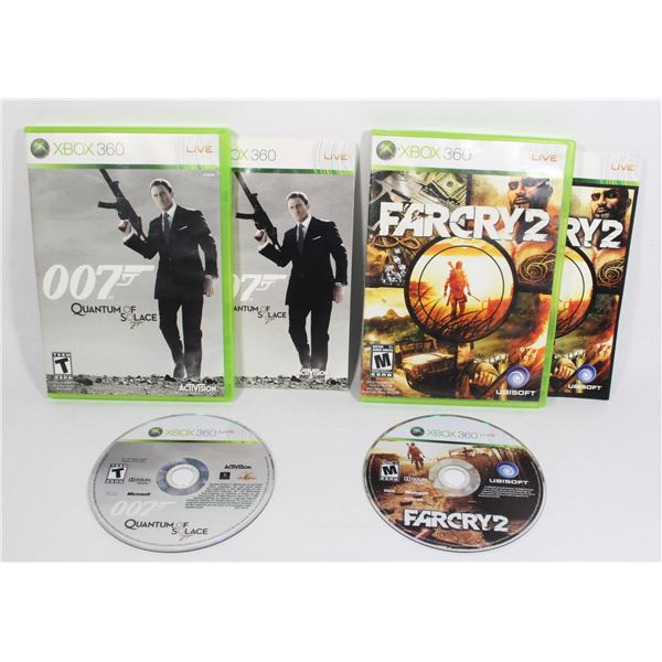 XBOX 360 FARCRY 2 AND 007 QUANTUM OF SOLACE