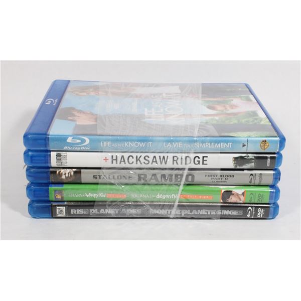 BUNDLE OF BLURAYS INCLUDING HACKSAW RIDGE,
