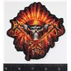 FLAME SKULL NATIVE THEM SEW ON PATCH
