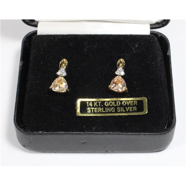 PEAR SHAPED PIERCED DANGLE EARRINGS