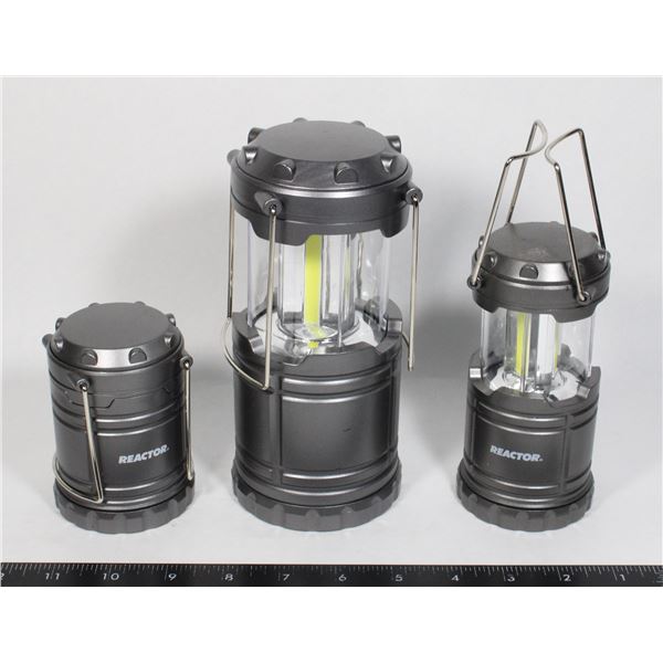 THREE LED CAMPING/ GENERAL USE LANTERNS