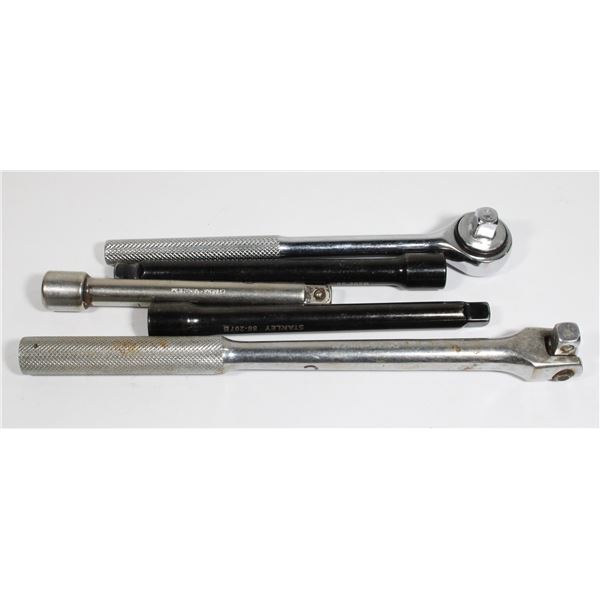 ASSORTED 3/8" DRIVE RATCHETS, EXTENSIONS,