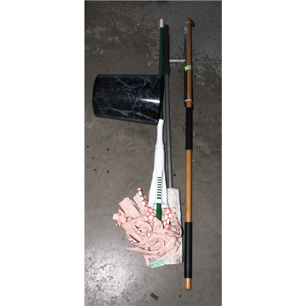 LOT OF HOUSE CLEANING TOOLS AND A MASTERCRAFT