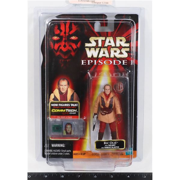 STAR WARS RIC OLIE - EPISODE I FIGURE IN STAR CASE