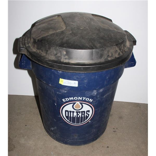 ROUGHNECK EDMONTON OILERS GARBAGE CAN W/ LID