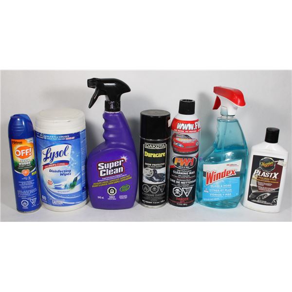 LOT OF MISC. CLEANERS, OILS, AND OTHER ITEMS