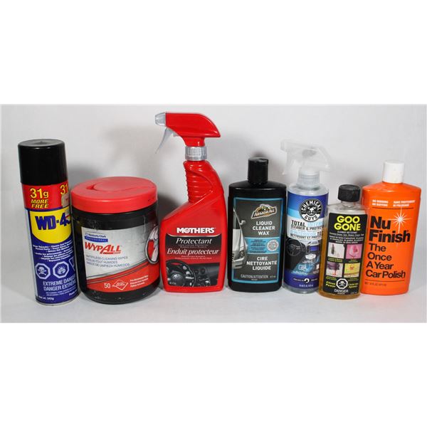 LOT OF MISC. CLEANERS, OILS, AND OTHER ITEMS