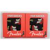 Image 1 : TWO NEW PAIRS OF FENDER GUITAR THEME SOCKS