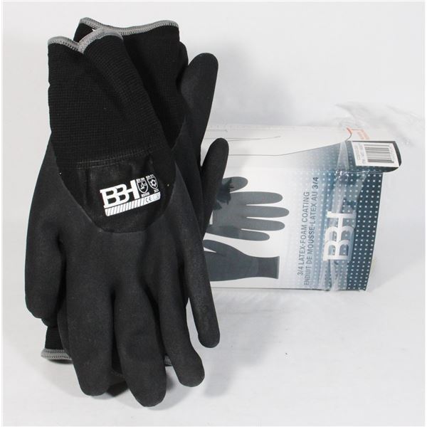 TWO NEW PARIS OF LATEX COATED WORK GLOVES