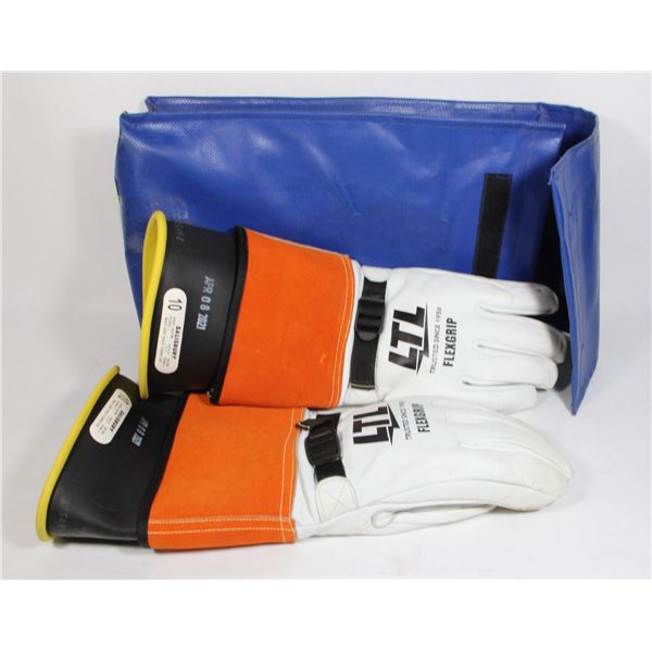 ELECTRICIANS GLOVES IN HEAVY DUTY STORAGE BAG