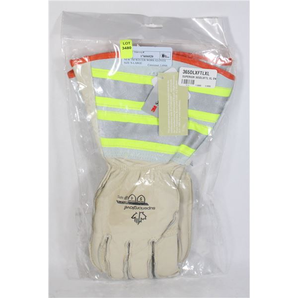 NEW 3M WINTER WORK GLOVES SIZE X-LARGE