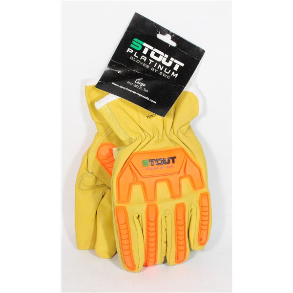 NEW STOUT PLATINUM WORK GLOVE SIZE LARGE