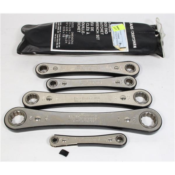 SEARS/ CRAFTSMAN 5PC BOX END RATCHET WRENCH SET